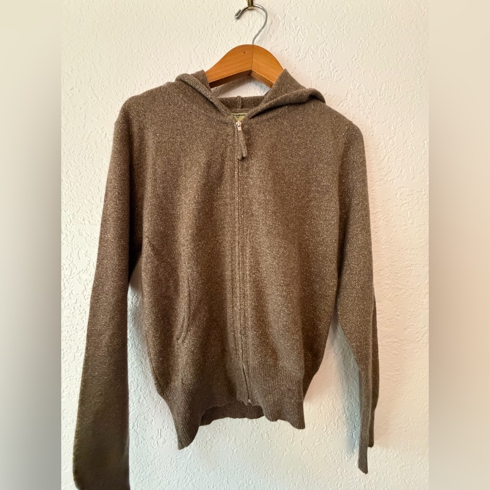 Armand Diradourian Tan Zip-Up Sweater